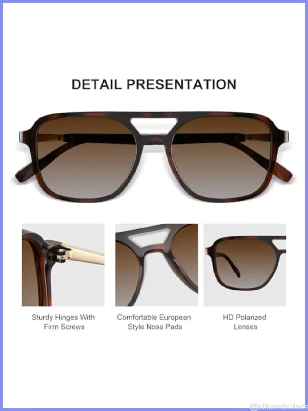 Polarized Retro Aviator Sunglasses UV Protection Unisex